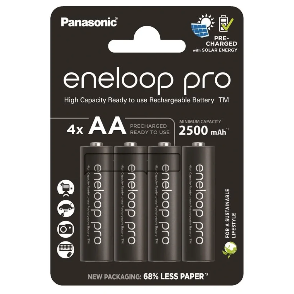 Акумулятор Panasonic Eneloop NI-MH Pro AA 2500 мАг, 4 шт., BK-3HCDE/4CP UA